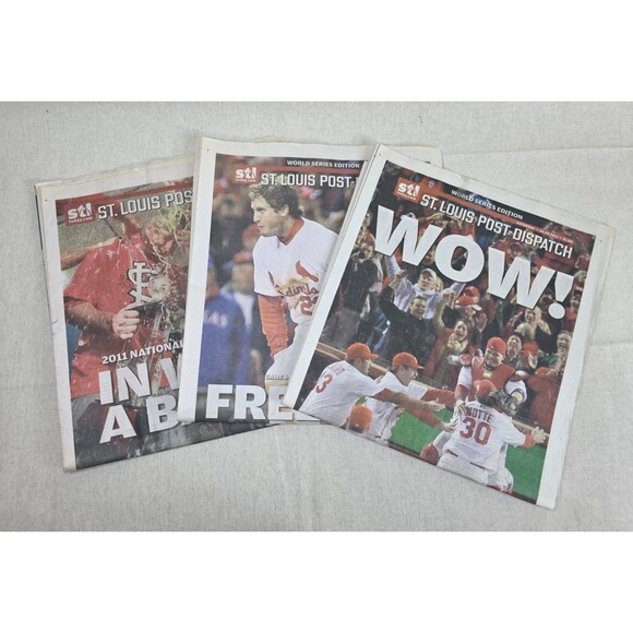 3 St. Louis Post-Dispatch 2011 Cardinals Newspapers – NL Champs & World Series - Picture 2 of 16